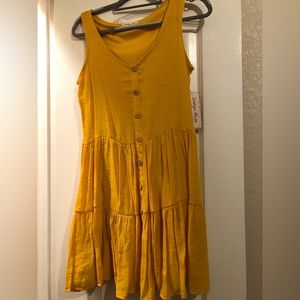 🆕 “Indigo Rose” Yellow Sleeveless Mustard Dress